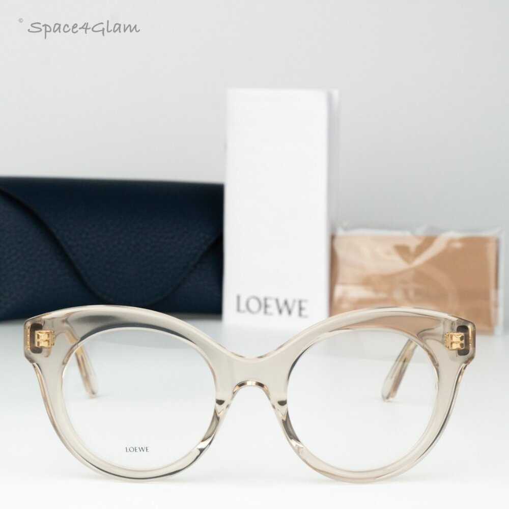Loewe Men Eyeglasses Brown Demo Round LW50074I CURVY 057 NEW AUTHENTIC
